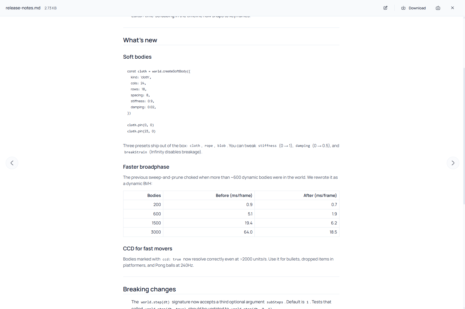 Rendered Markdown preview in Nubbo's viewer